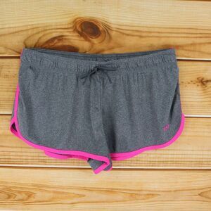 Pro Player Athletic Shorts Womens L Gray Pink Heathered Elastic Waist Drawstring